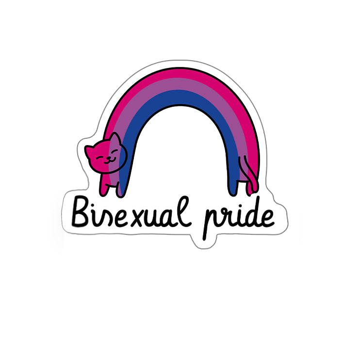 Bisexual Pride Cat - zugeschnittener Vinylsticker