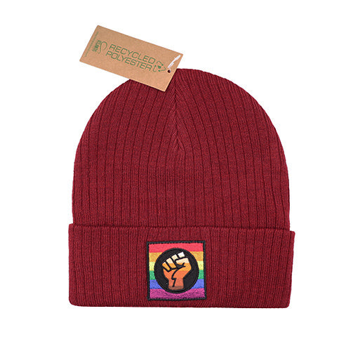 Black lives matter Beanie - Recyceltes Polyester (Bordeaux)