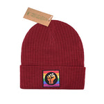 Black lives matter Beanie - Recyceltes Polyester (Bordeaux)