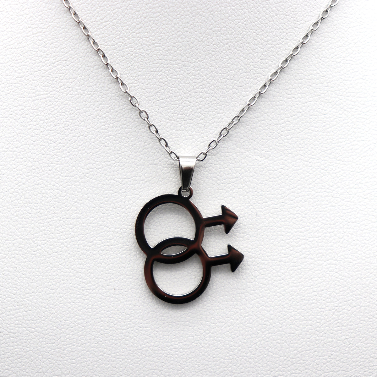 Gay Kette (silber) mit Anhänger Gender Symbol MLM