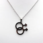 Gay Kette (silber) mit Anhänger Gender Symbol MLM