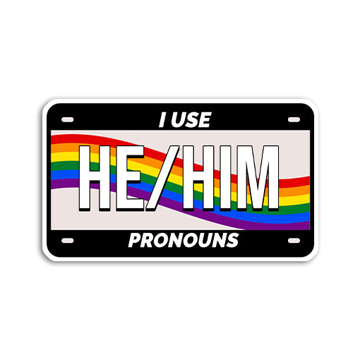 He/him - zugeschnittener Vinylsticker