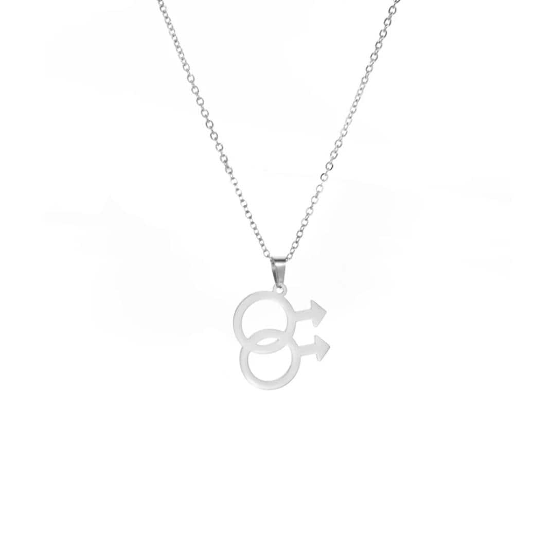 Gay Kette (silber) mit Anhänger Gender Symbol MLM