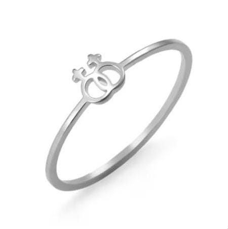 Lesbian Gender Symbol Ring silber