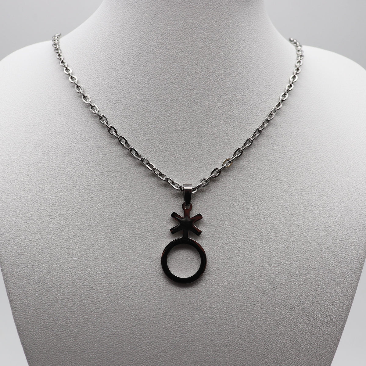 Non binary Kette (silber) mit Anhänger Gender Symbol