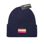 Lesbian Flagge Beanie - Recyceltes Polyester (Navy)