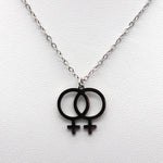 Lesbian Kette (silber) mit Anhänger Gender Symbol