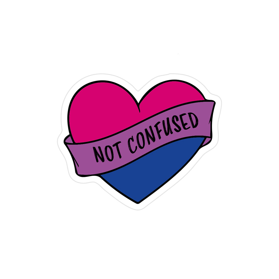 Not confused bisexuell - zugeschnittener Vinylsticker