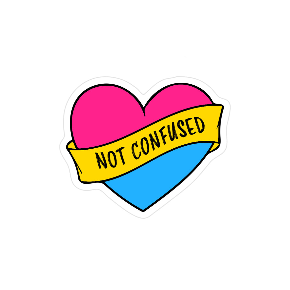 Not confused pansexuell - zugeschnittener Vinylsticker