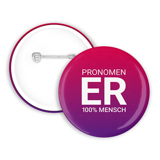 100% Human - Pronoun (He) Button | 38mm