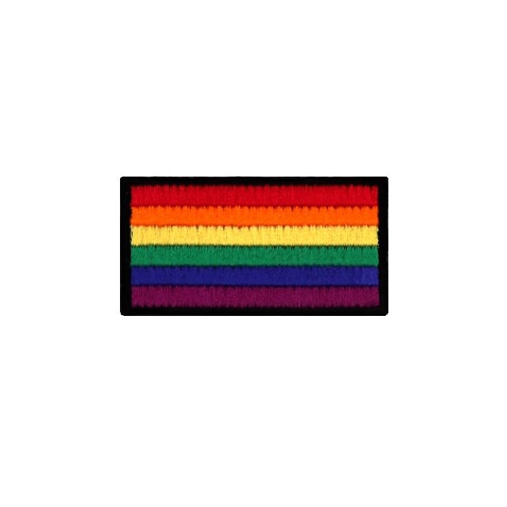 Regenbogen Flagge Patch (schwarzer Rand)