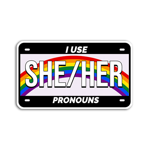 She/her - zugeschnittener Vinylsticker