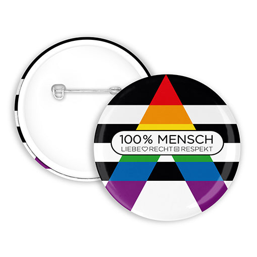 100% Human - Straight Ally Button | 38mm