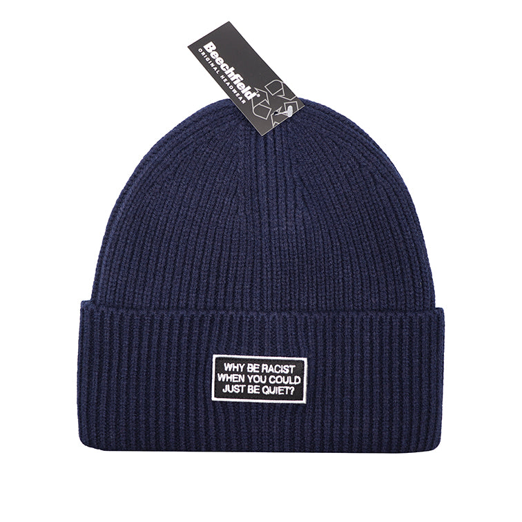 Why be racist Beanie - Recyceltes Polyester (Navy)