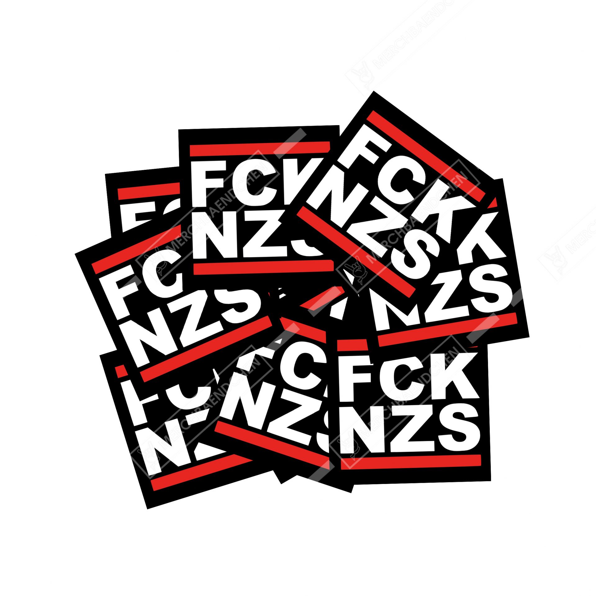 Aufkleber FCK NZS - 100 Stück, Aufkleber